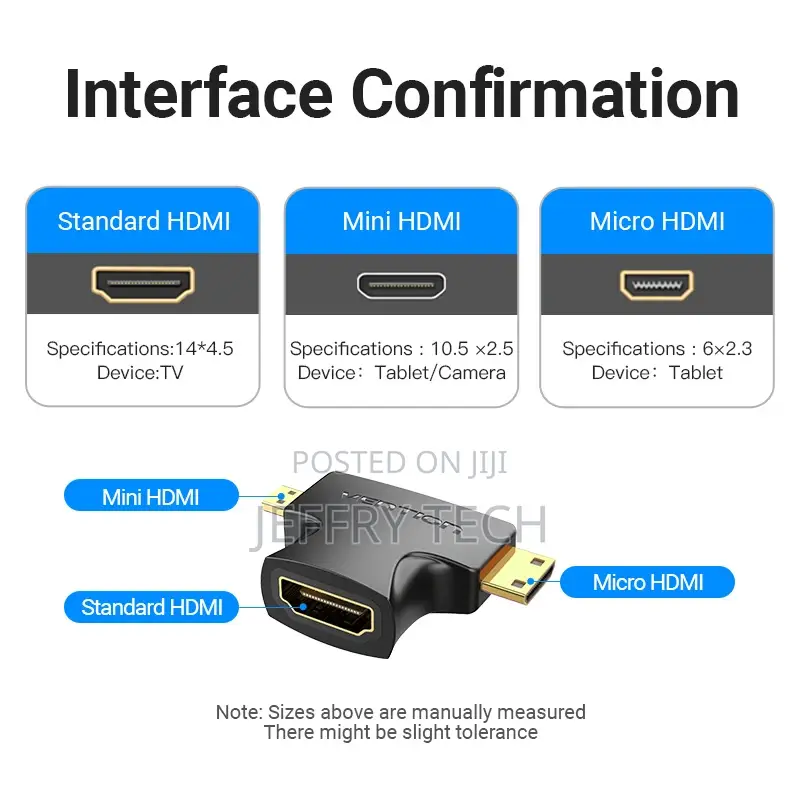 2 in 1 Mini HDMI and Micro HDMI Male to HDMI Female Adapter