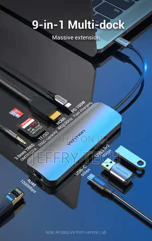 Vention Multi-Function USB-C 9-In-1 Docking Station