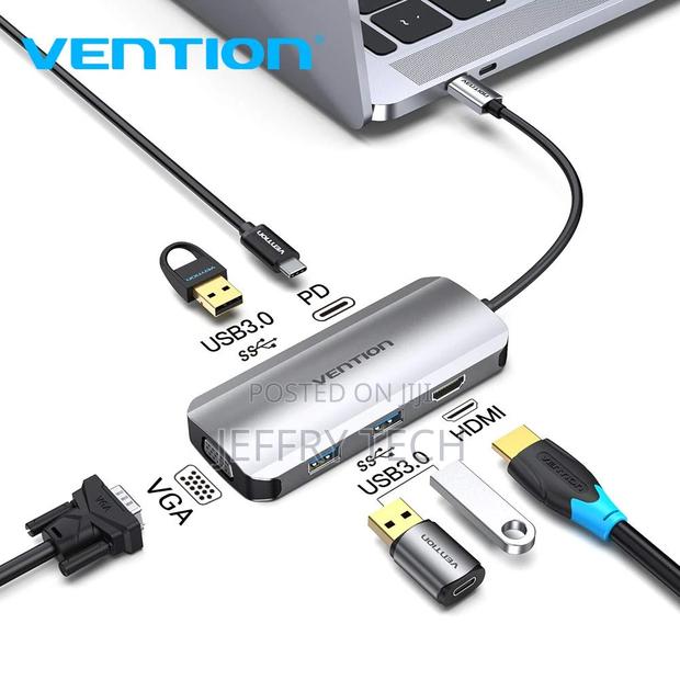 Type C to Multi-Function 6 in 1 Docking Station VEN-THCHB
