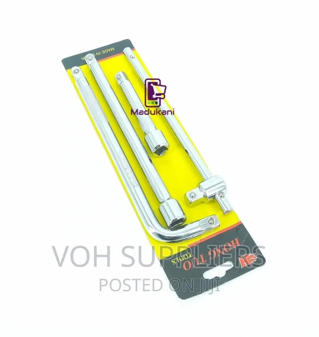 4PCS Half Inch Dr Sliding T Handle, L Handle, and Extension