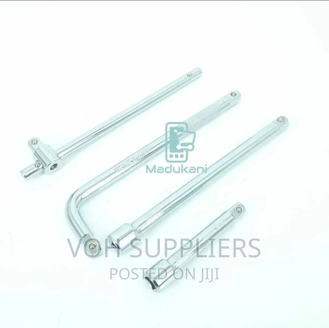 4PCS Half Inch Dr Sliding T Handle, L Handle, and Extension