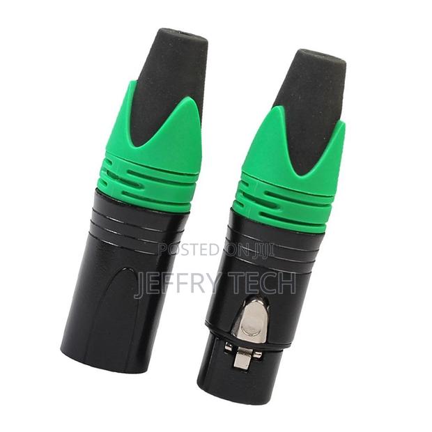 1 Pair 3 Pin XLR Microphone Plug Audio Cable Connector Male - main view