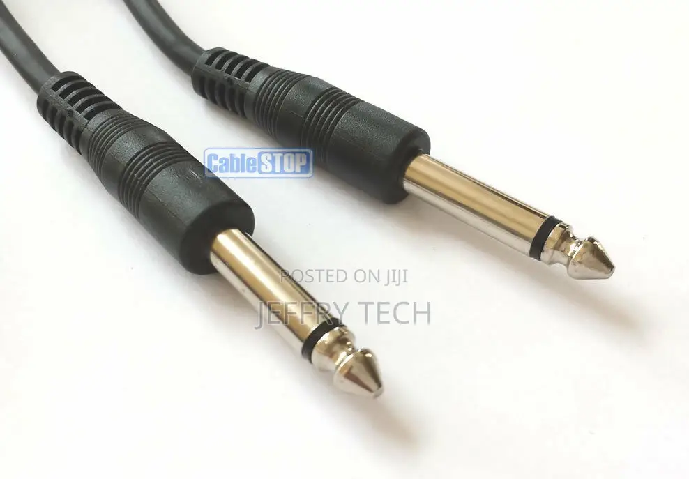 2m 6.35 Mm Mono Jack to Jack 1/4" Plug Audio Guitar Amp Keyb