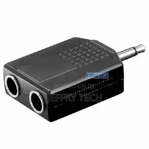 3.5mm Mono Jack Plug 2x 6.35mm Mono 1/4" Female Y Sockets Ca