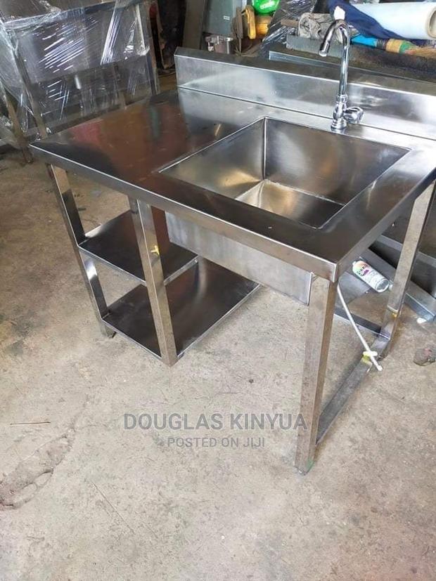 Kitchen Sink With Shelf( Stainless Steel Make)