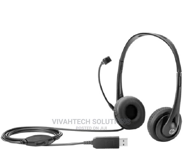 HP Stereo USB Headset Black T1A67AA - main view