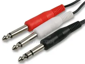 6.35mm 1/4" STEREO Jack Plug to 2x MONO 6.35 Jacks Male Aux