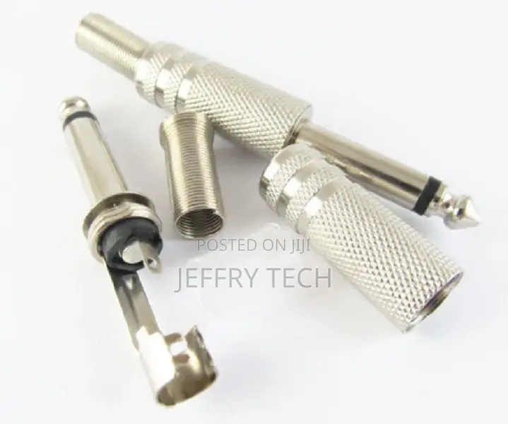 6.35mm 1/4" Mono Metal Plug Male Audio Cable Connectors + Sp