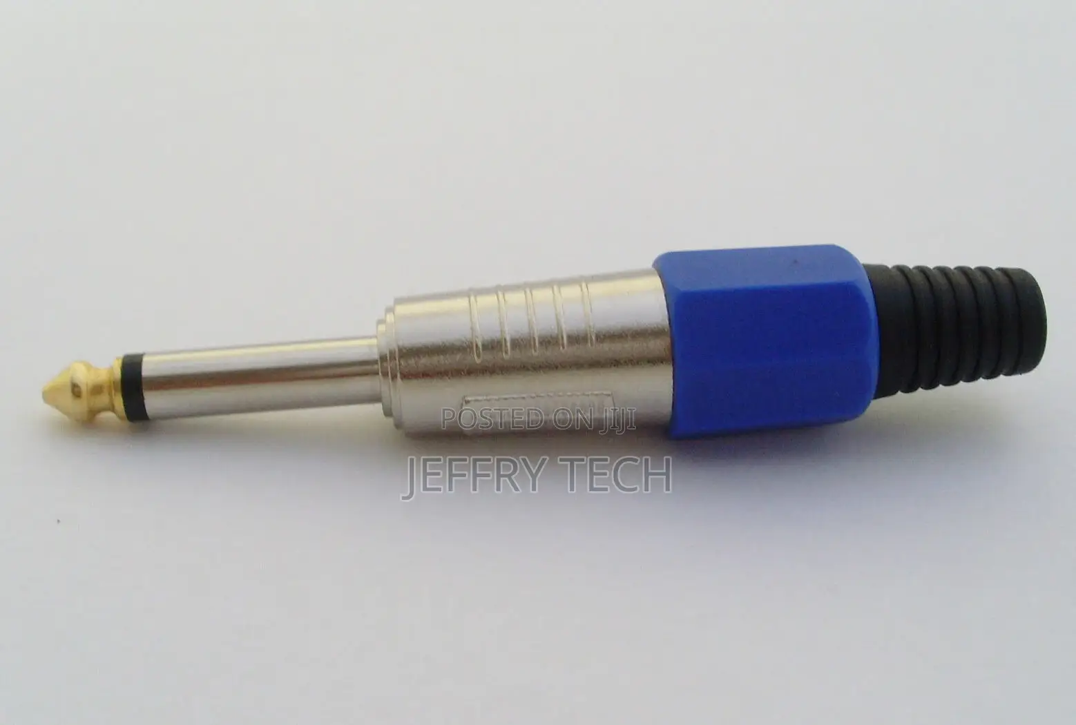 1/4" 6.35mm MONO Metal Plug Male With Blue/Black Plastic Au