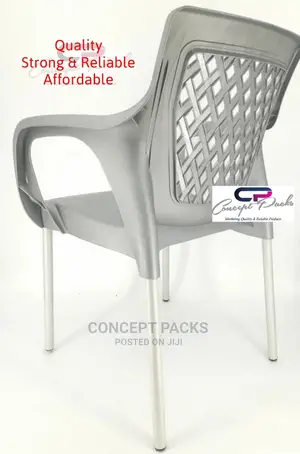 Strong Comfortable Plastic Chair With Metal Tubing Legs