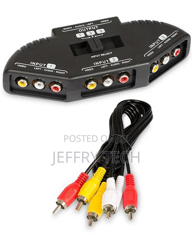 RCA Splitter With 3-Way Audio, Video RCA Switch Box + RCA Ca - main view