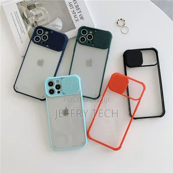 Clear Case for iPhone 13 12 Pro Max Slide Camera Lens Protec