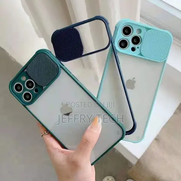 Clear Case for iPhone 13 12 Pro Max Slide Camera Lens Protec