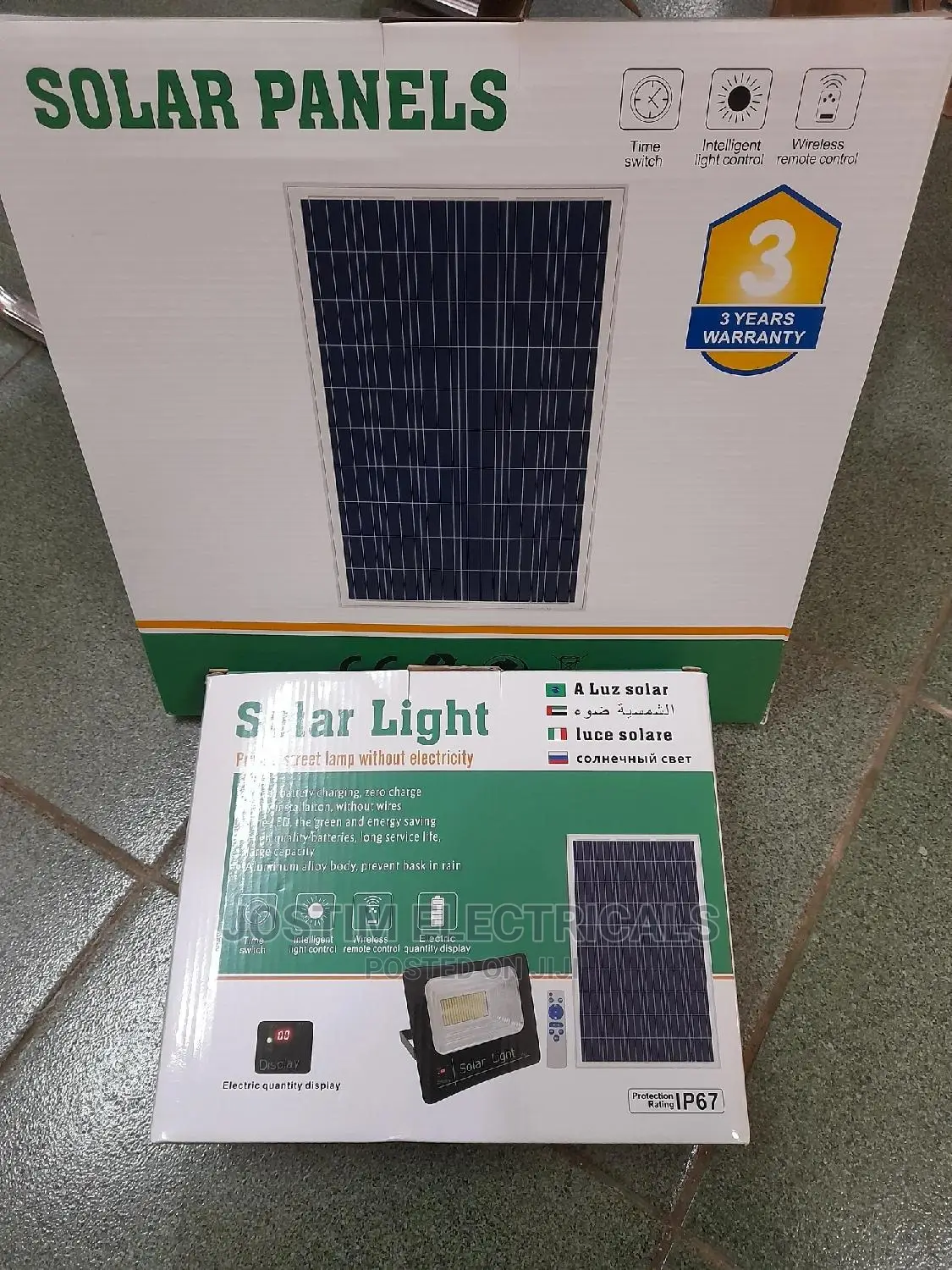 60w Solar Floodlight Complete Set