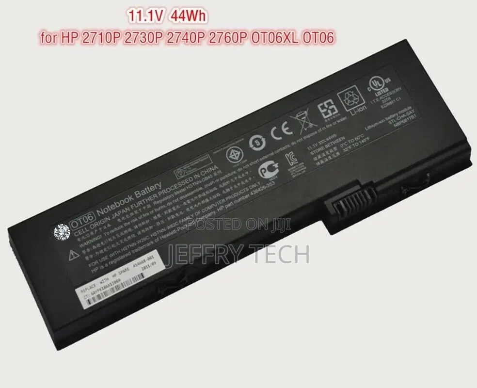 OT06XL Battery for HP Notebook 2710p Elitebook 2730p 2760p 2