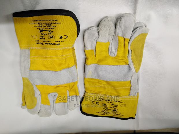 Yellow Cow Split Leather Gloves - thumbnail 3
