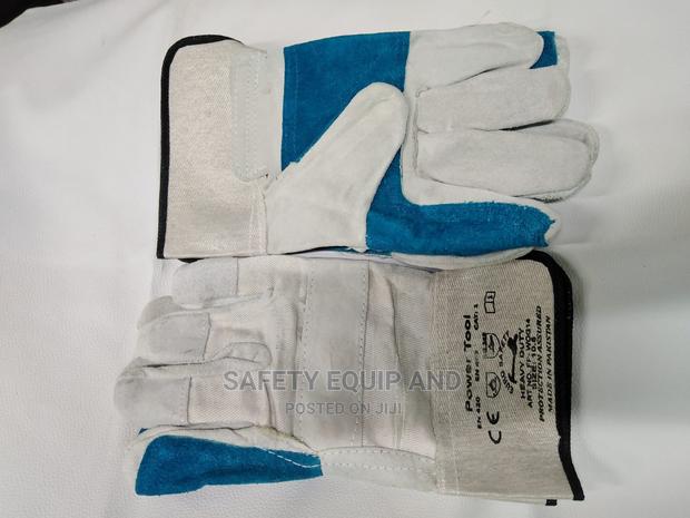 Grey Blue Gloves/Short Leather Gloves