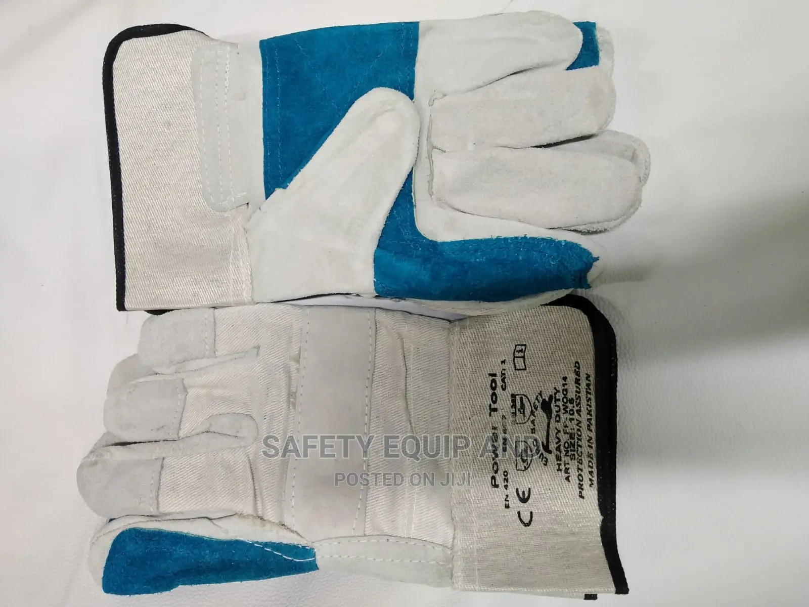 Grey Blue Gloves/Short Leather Gloves