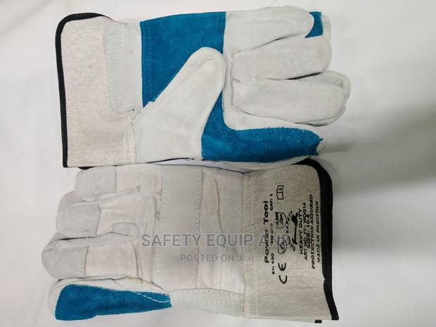 Grey Blue Gloves/Short Leather Gloves - thumbnail 2