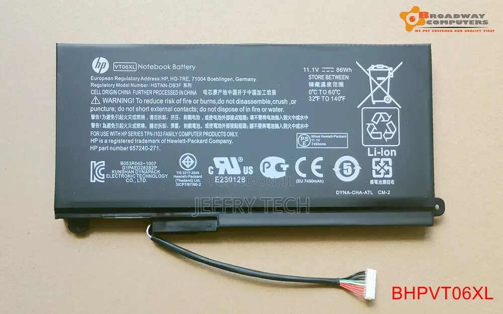 Original VT06XL Battery for HP Envy 17-3000 HSTNN-IB3F, 6572
