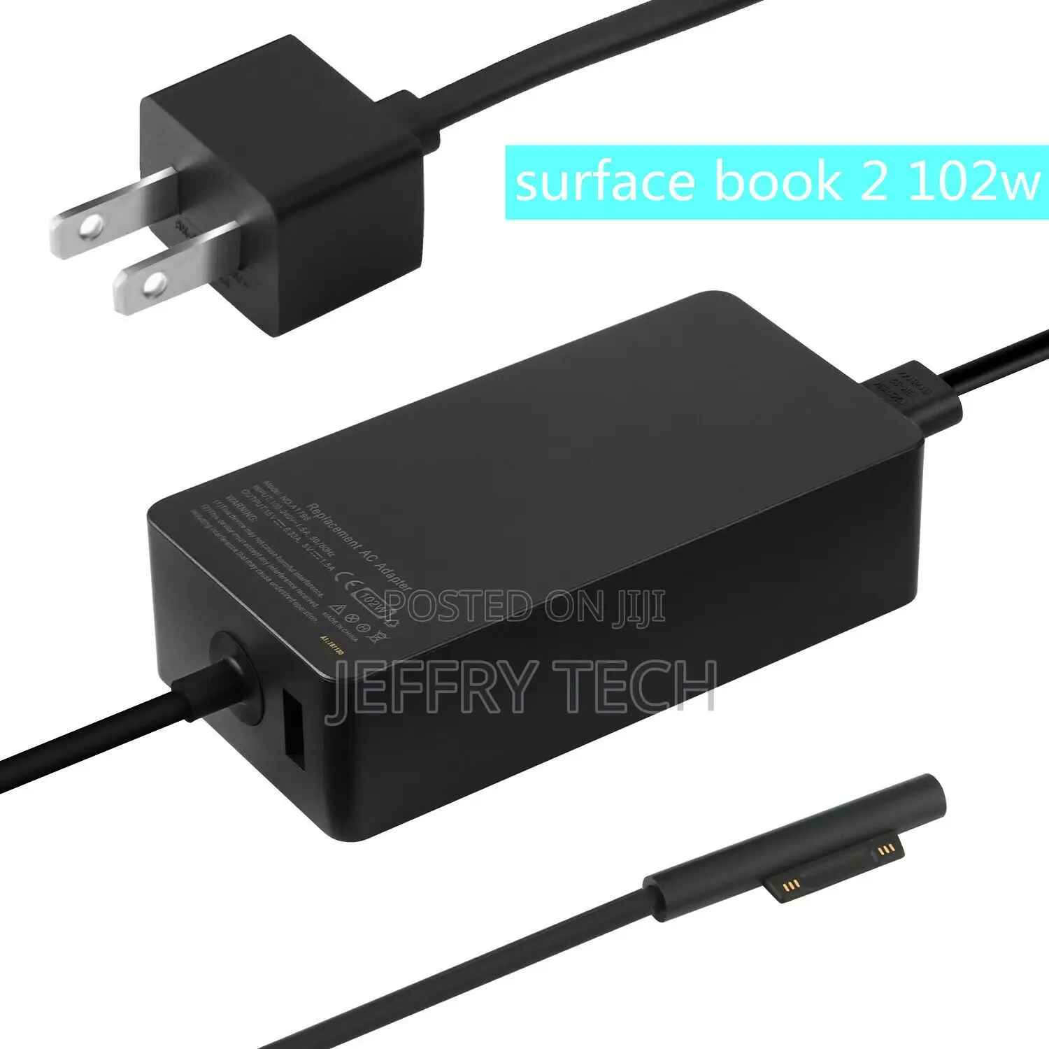 102W for Microsoft Surface Book 2 Power Adapter Charger 1798