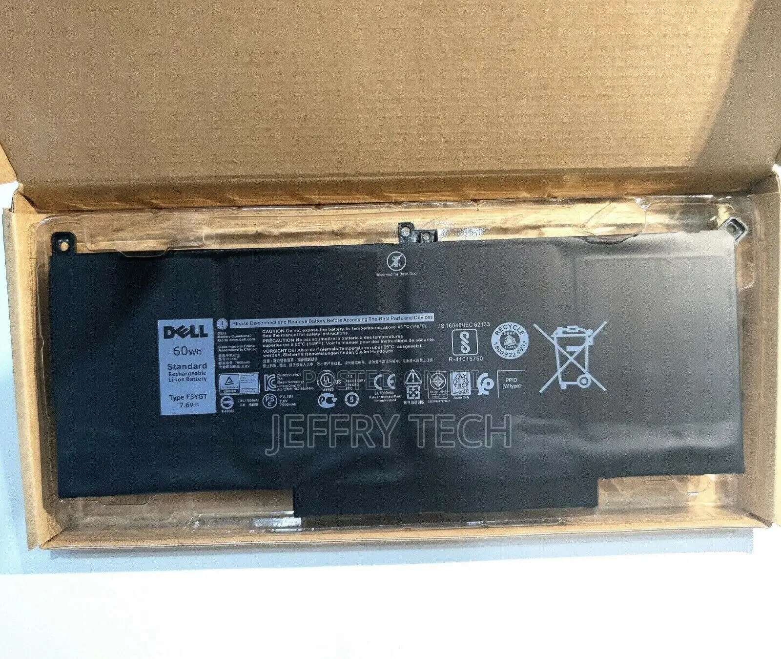 F3YGT Battery for Latitude12/13/14 DM3WC 0DM3WC 2X39G 7280 7