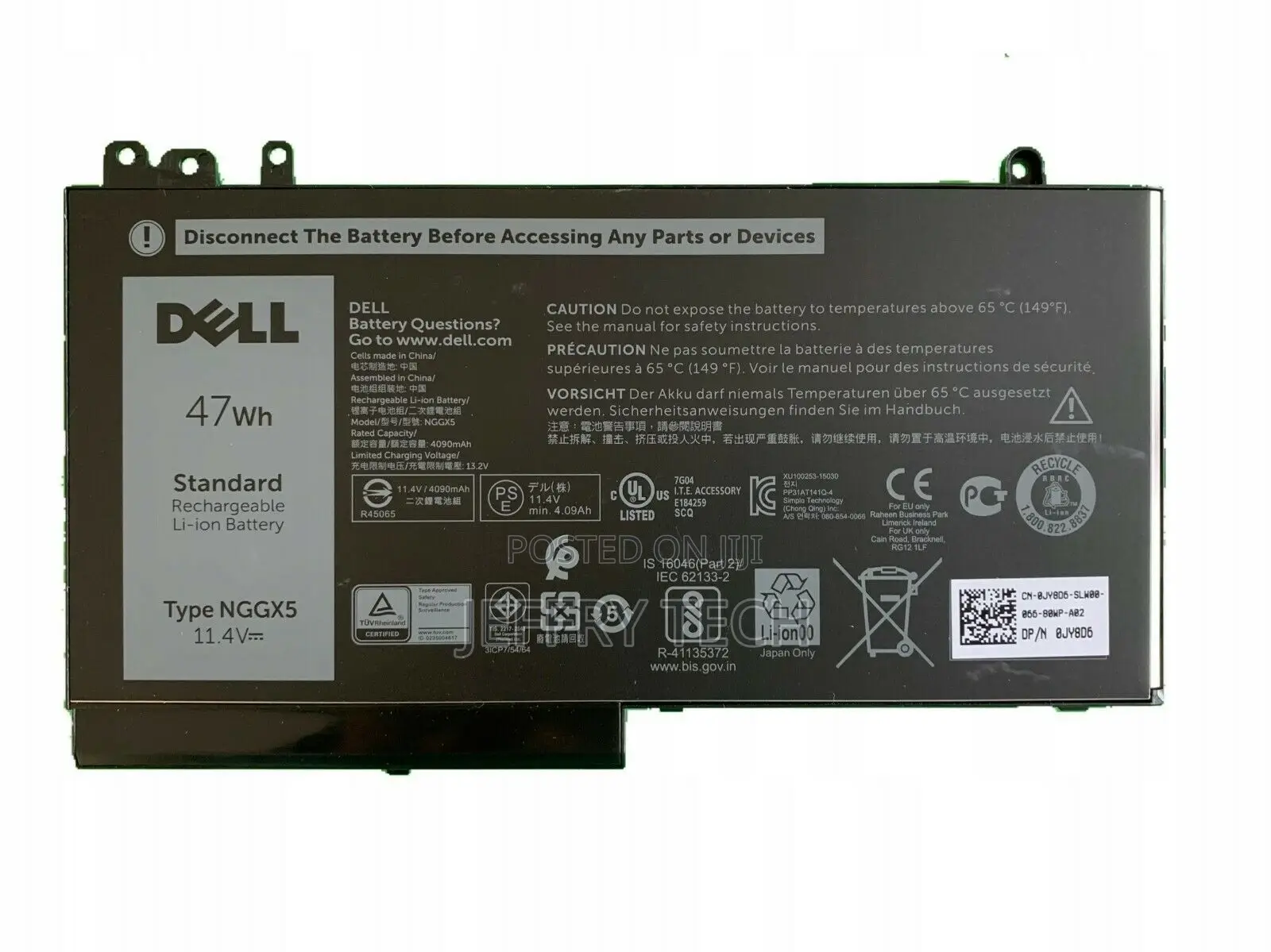 Dell Latitude E5270 E5470 E5570 Battery Nggx5 Jy8d6 W9fnj Rd