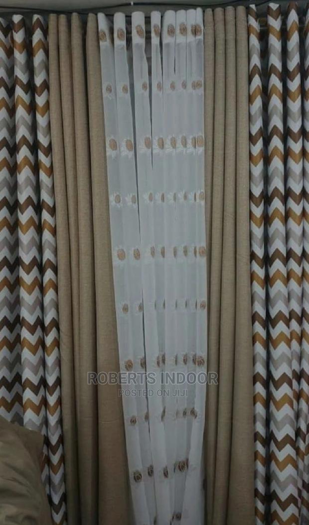Printed Beige Elegant House Curtain