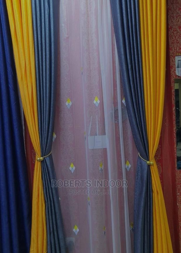 Elegant Yellow and Grey House Curtain