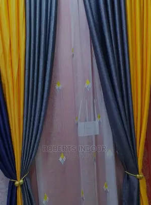 Grey and Yellow Elegant House Curtain