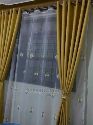 Yellow Linen House Curtain