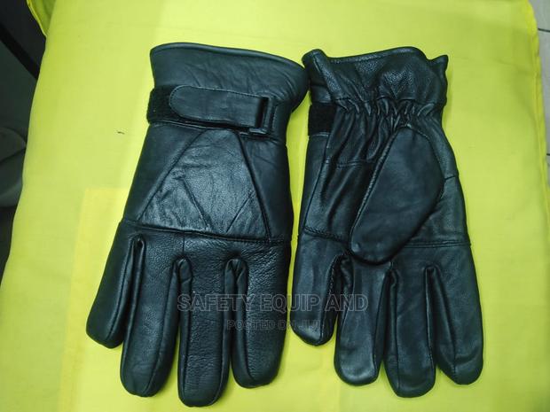 Black/Leather Rider Gloves Available - thumbnail 2