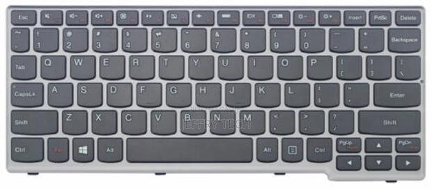 Black US Keyboard Silver Frame for Lenovo Ideapad S210 Touch - main view