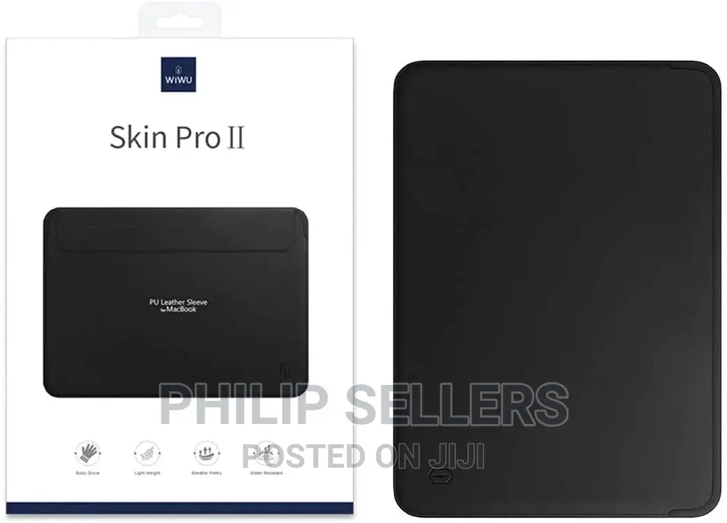 PU Leather Laptop Sleeve Bag for Macbook Pro 13.3-Inch - Bla