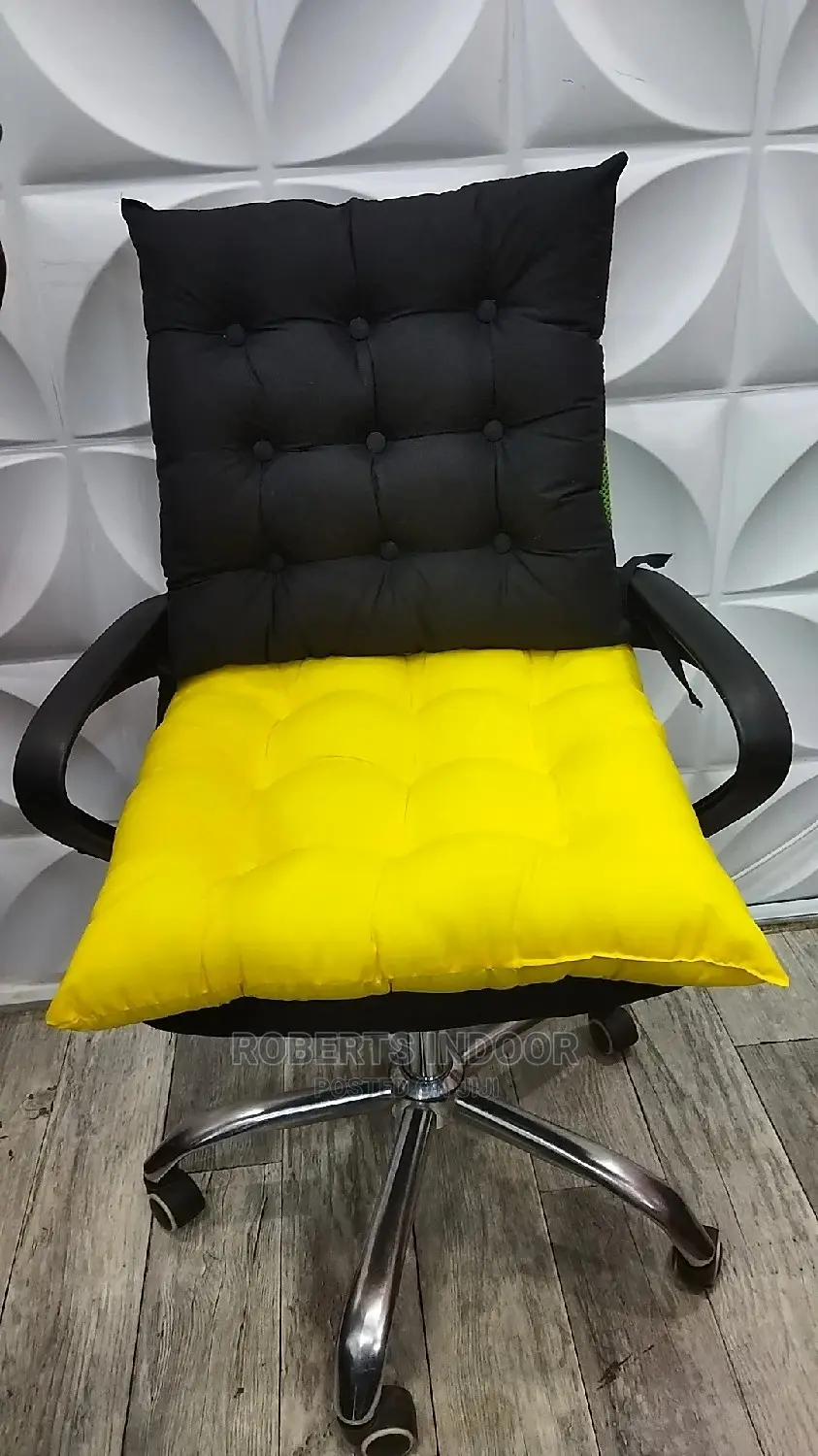 Grey and Yellow Chair Pad