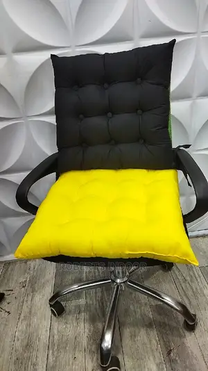 Grey and Yellow Chair Pad