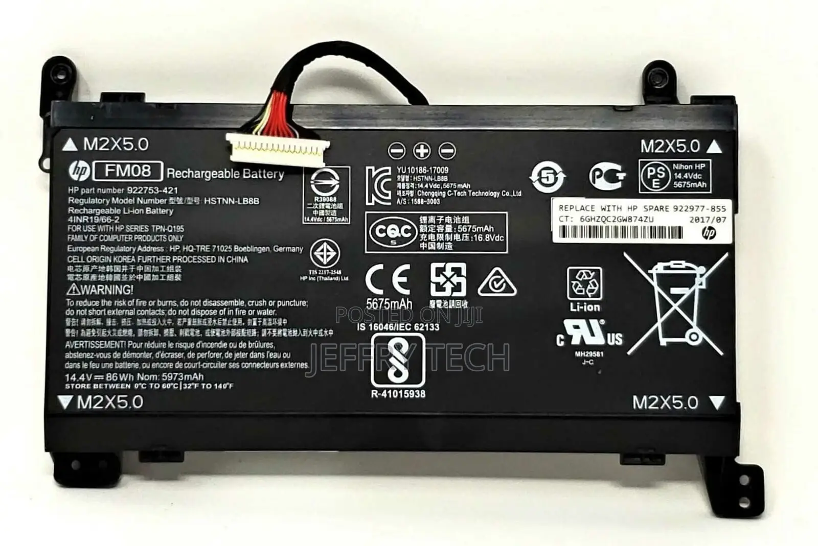 Genuine FM08 12pin 922752-421 HSTNN-LB8A Battery for Omen 17
