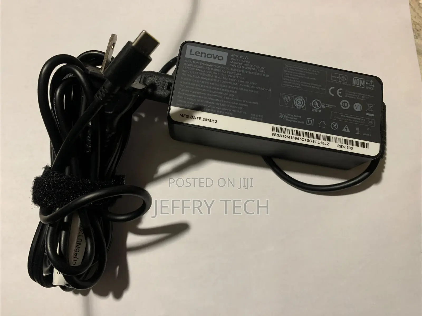 Lenovo 65W 20V 3.25A Usb-C AC Adapter Adlx65ycc2a - Used.