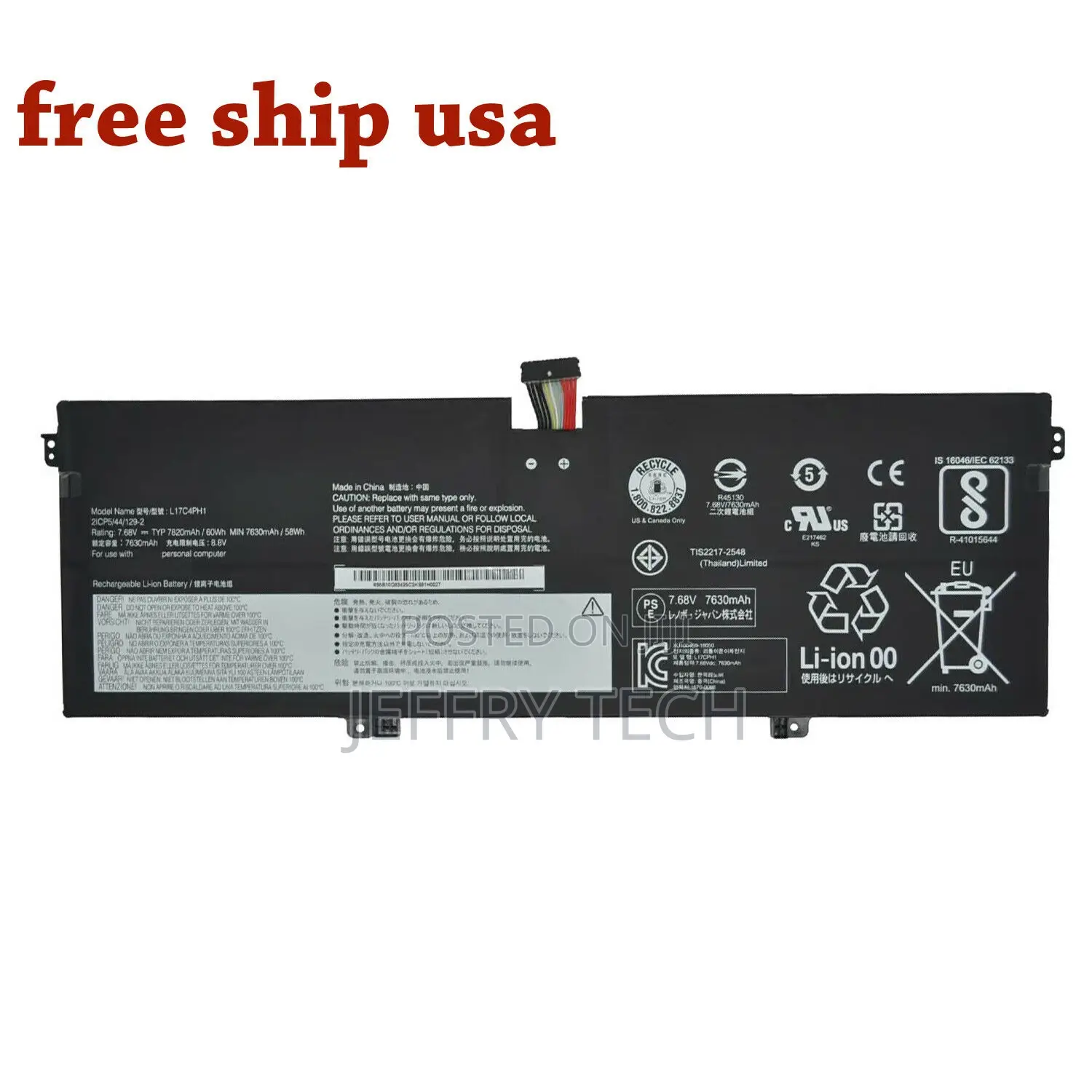 L17M4PH1 L17M4PH2 Battery for Lenovo Yoga 7 Pro Pro-13ikb C
