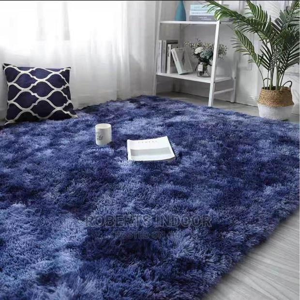 Blue 7*8 Soft Fluffy Carpet