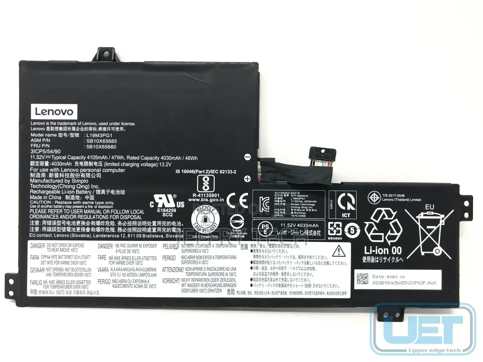 New Lenovo Chromebook 100e-82cd Genuine Battery 5B10X65680 3