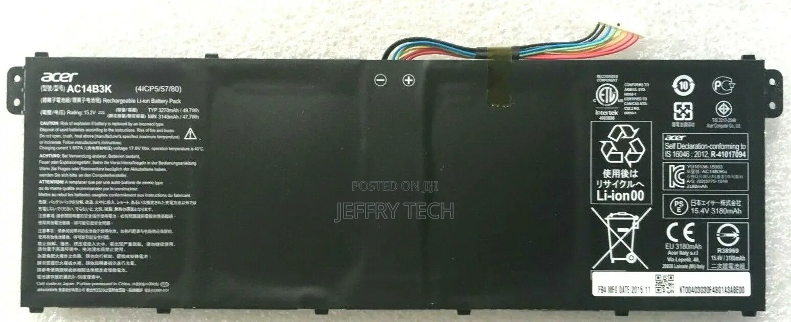 Battery AC14B3K (4icp5/57/80) Genuine Acer Battery KT.00403.