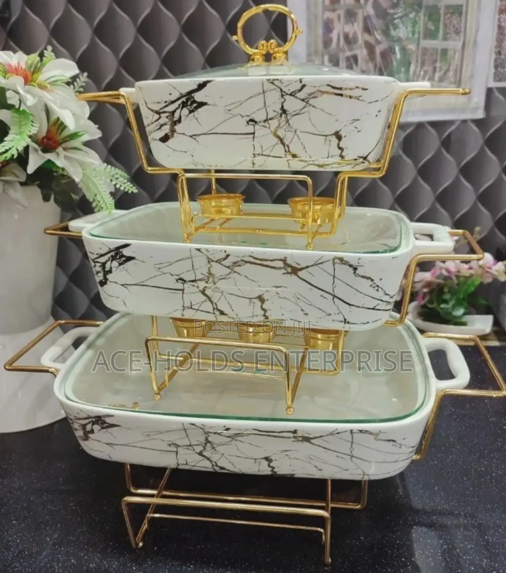 3 Pieces Ceramic Chaffing Dishes 3.5,2.5,1.8