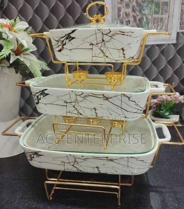 3 Pieces Ceramic Chaffing Dishes 3.5,2.5,1.8