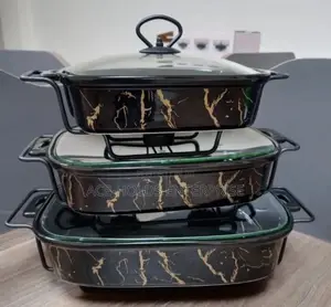 3 Pcs Ceramic Chaffing Dishes 3.5,2.5 1.8