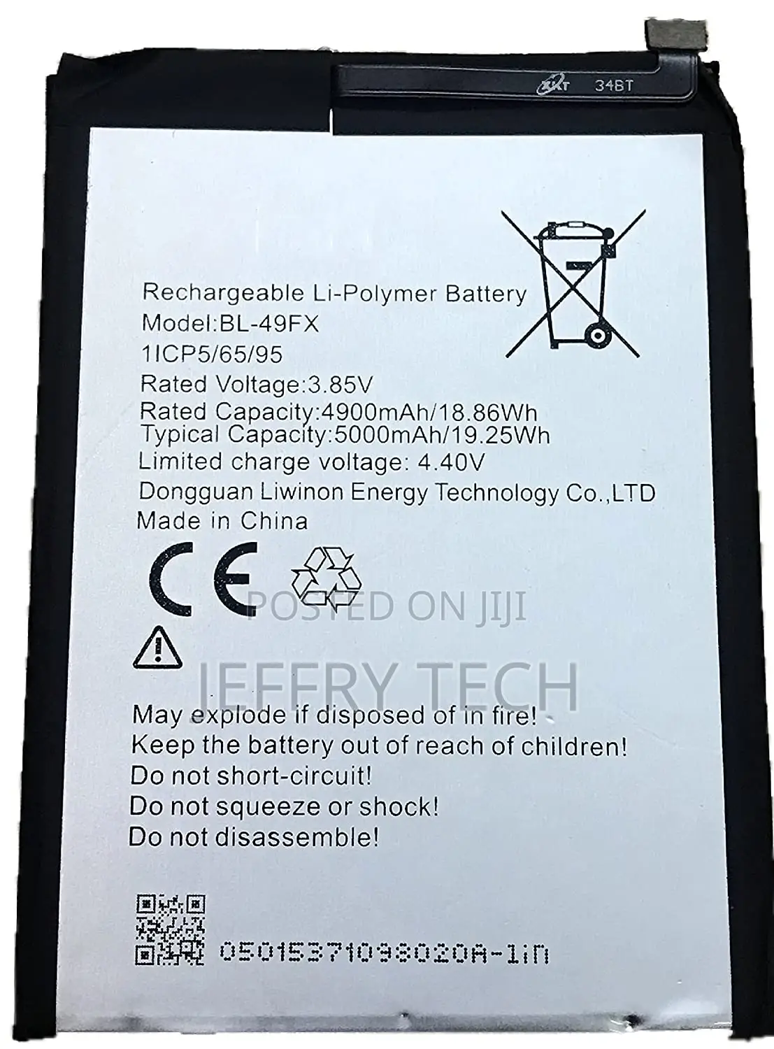 BL49FX BL-49FX Battery Compatible With Infinix Hot 8 X650C X