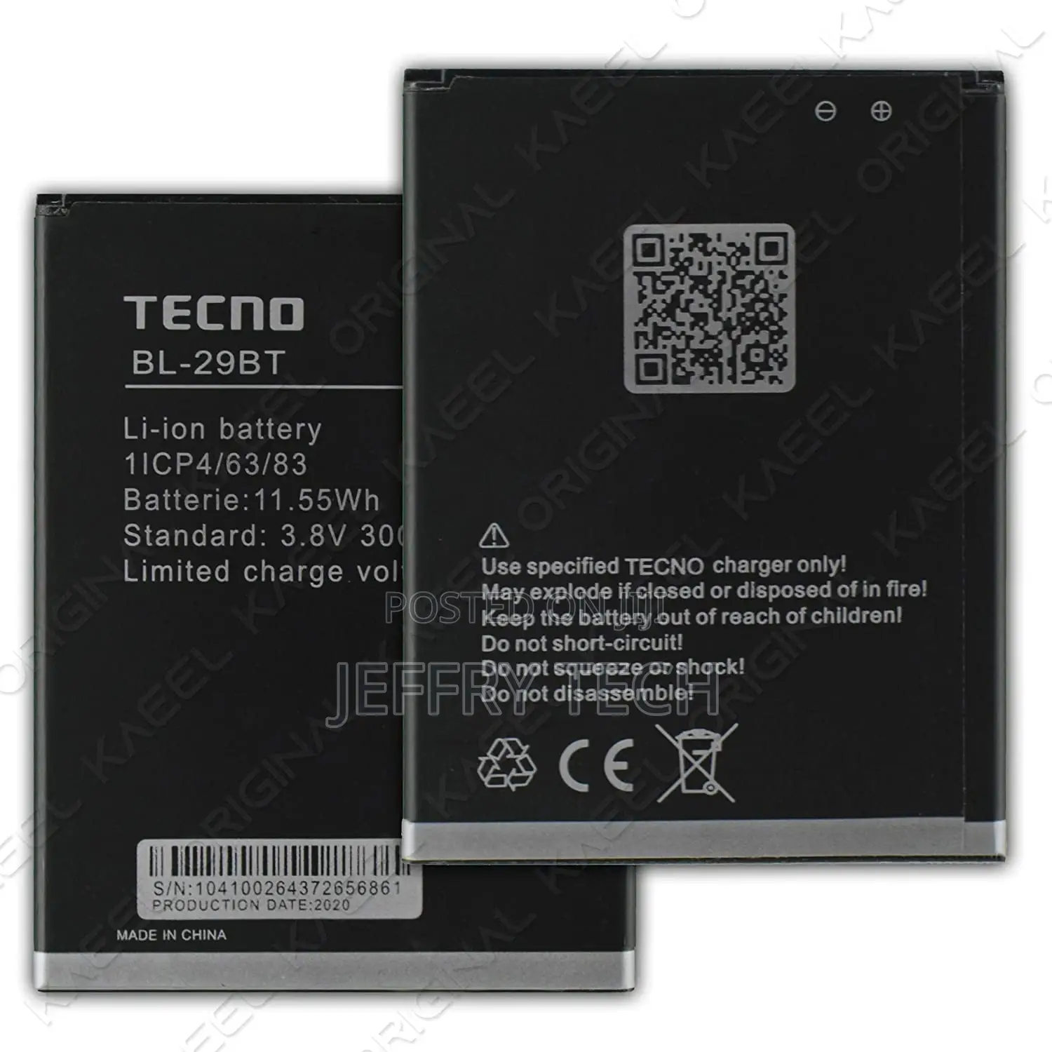 BL-29BT Battery 3000mah for Tecno Spark 4 Air KC1, KC1J With