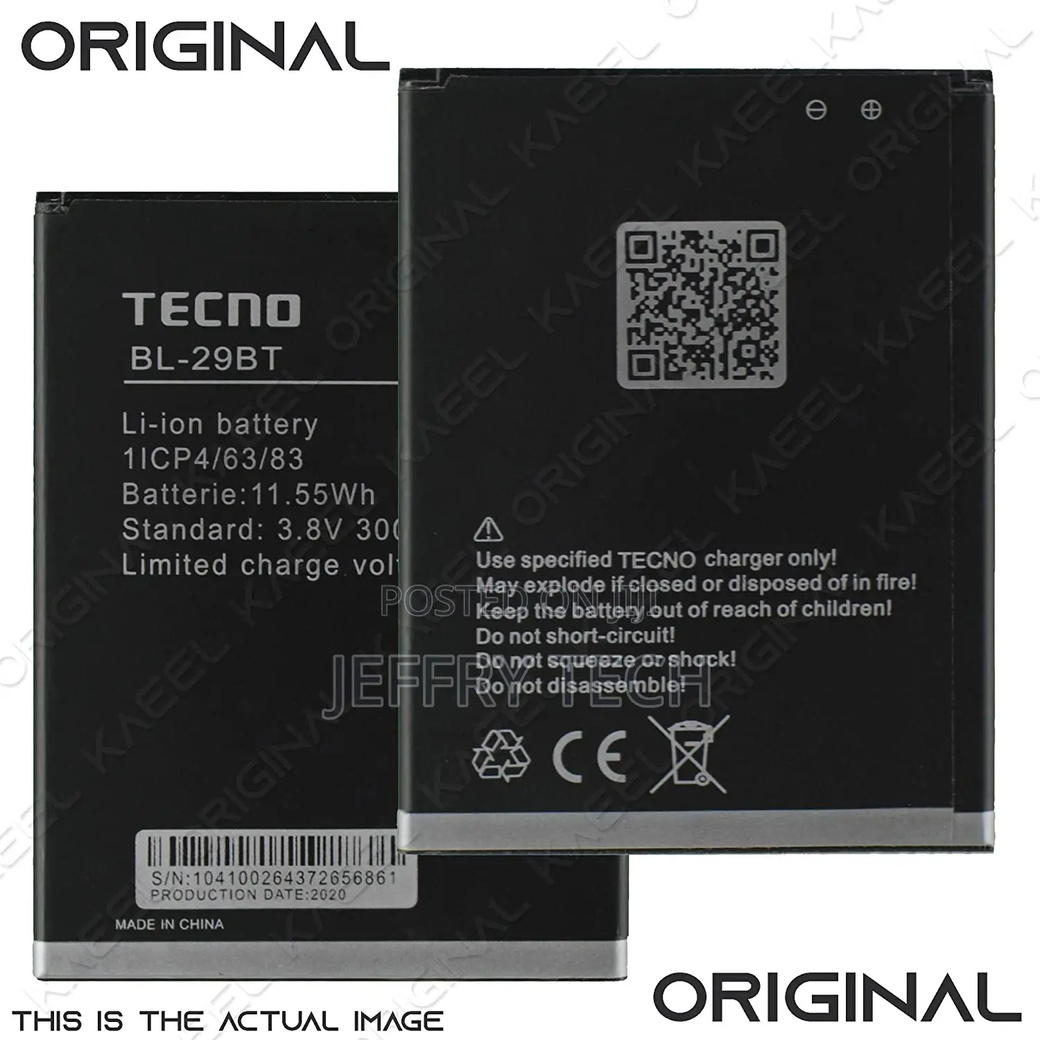 BL-29BT Battery 3000mah for Tecno Spark 4 Air KC1, KC1J With