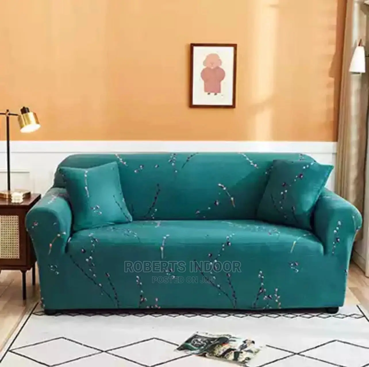 Turquoise Blue Elastic Sofa Cover