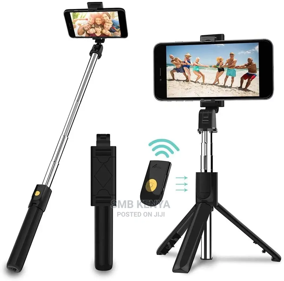 Bluetooth Tripod Selfie Stick Removable Remote Control